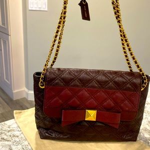 Mark Jacobs, leather designer, handbag, two-tone burgundy